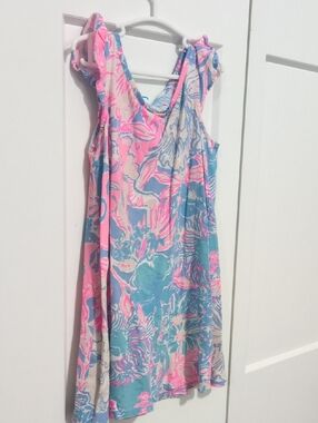Lilly Pulitzer Girls Floral Tank Dress in Pink, Blue, Cream